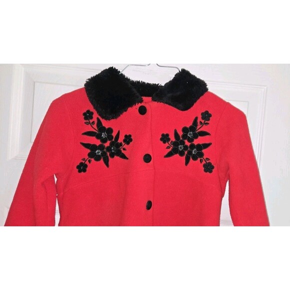 Vintage Petes Partner Good Lad Girls Size 6 Red Fleece Dress Coat & Hat 2pc Set! - Picture 14 of 16